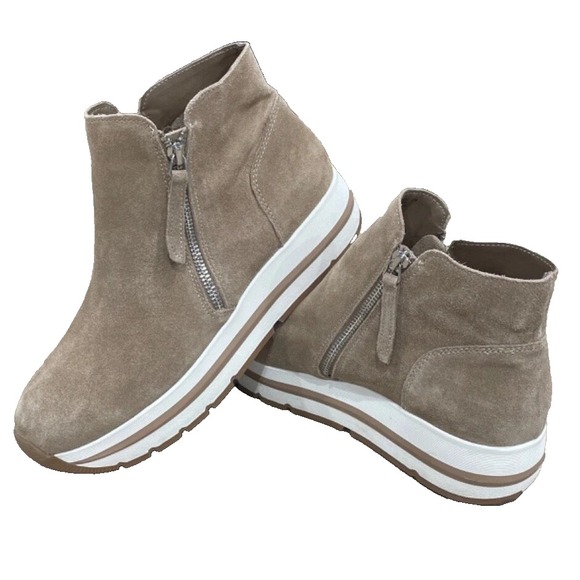 Steve Madden Glided Unit Leather Platform High-Top Sneaker Beige Women's 8.5M - Picture 1 of 7